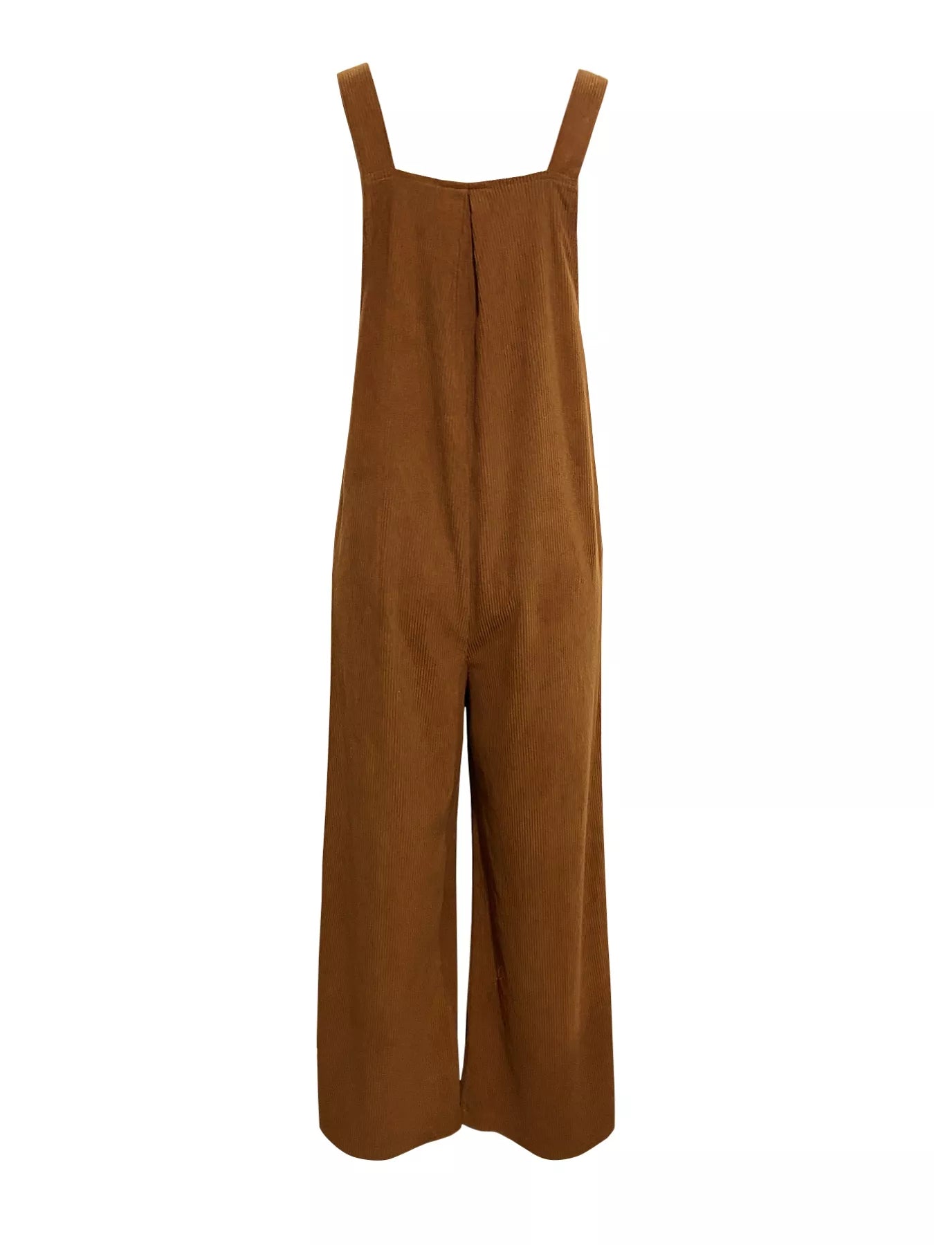 Front Ruched Wide Leg Jumpsuit with Pockets