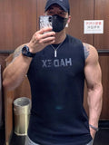 Men's Plus Size Round Neck Letter Graphic Tank