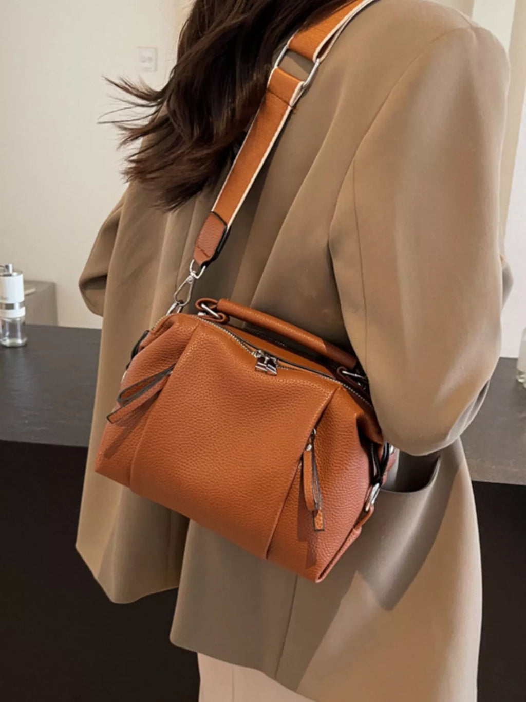 Wide Strap Crossbody Bag