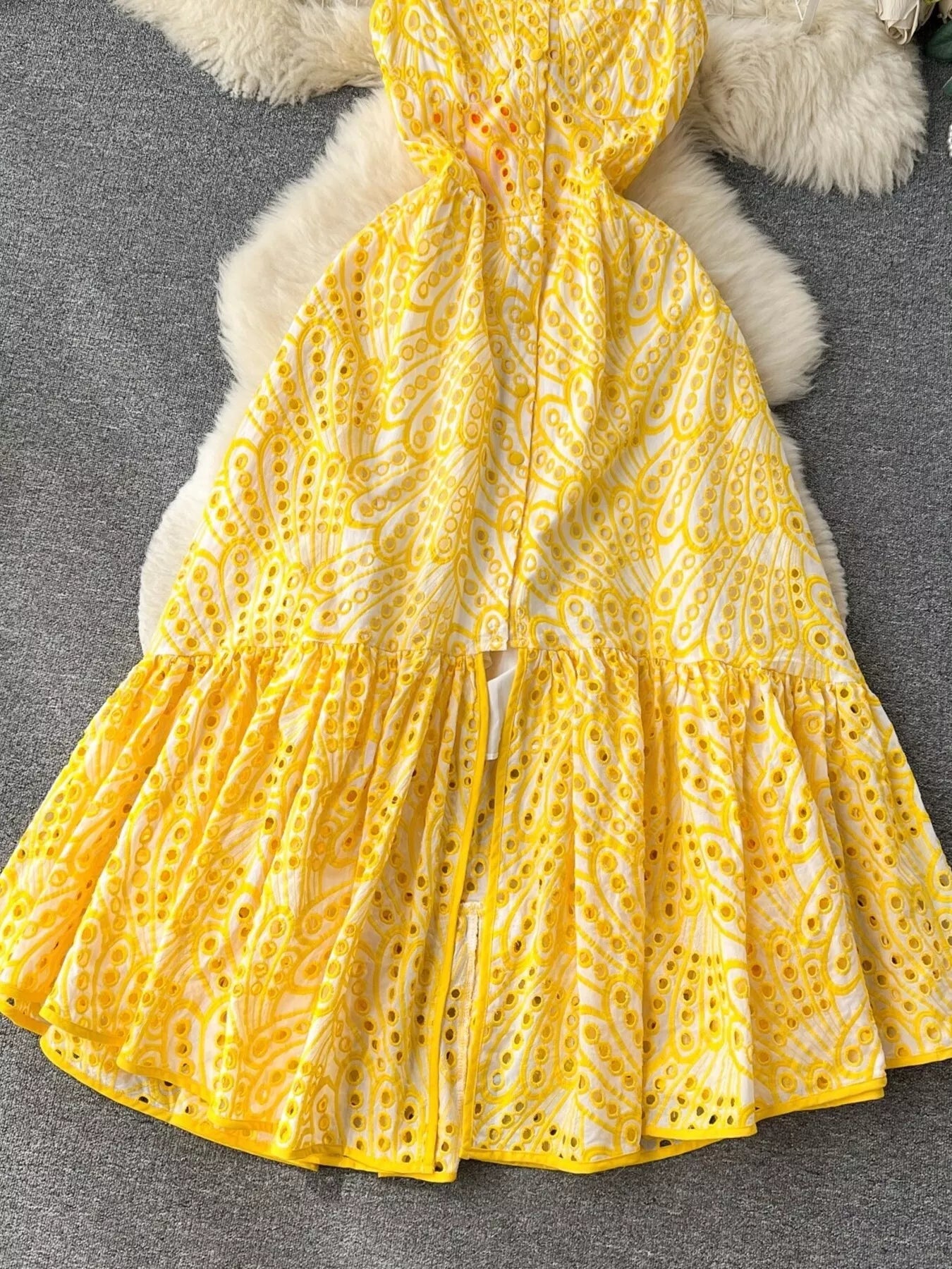 Eyelet Embroidered Tiered Cami Dress