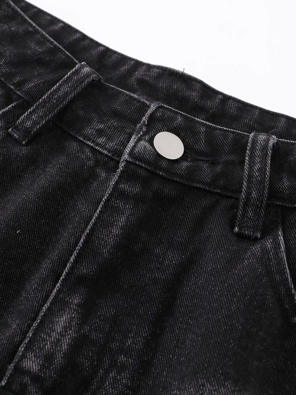 Men's Distressed Denim Shorts with Plaid Patches