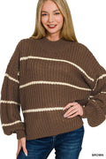 Zenana Oversize Striped Sweater