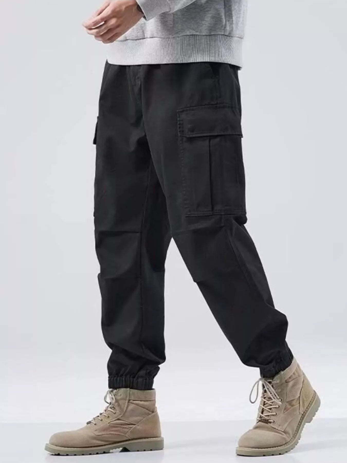 Men's Plus Size Relaxed Fit Cargo Joggers