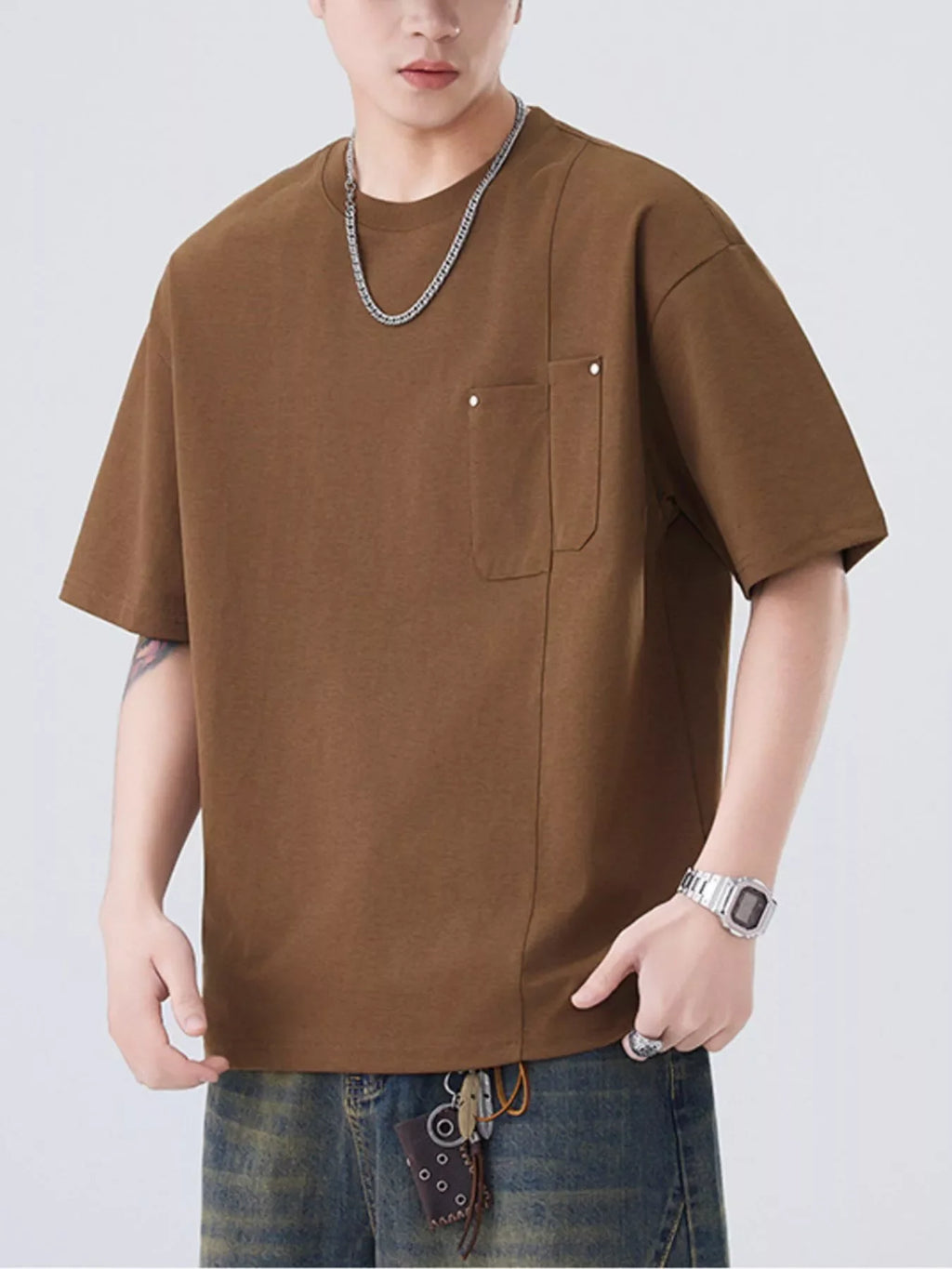 Men's Plus Size Round Neck Short Sleeve T-Shirt