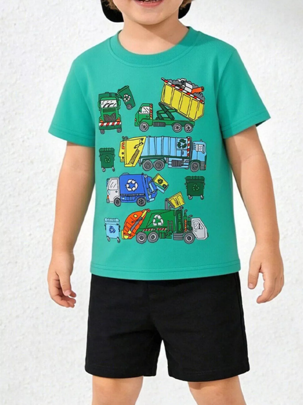 Children's Cartoon Garbage Truck Graphic Tee