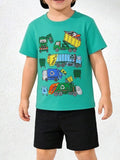 Children's Cartoon Garbage Truck Graphic Tee