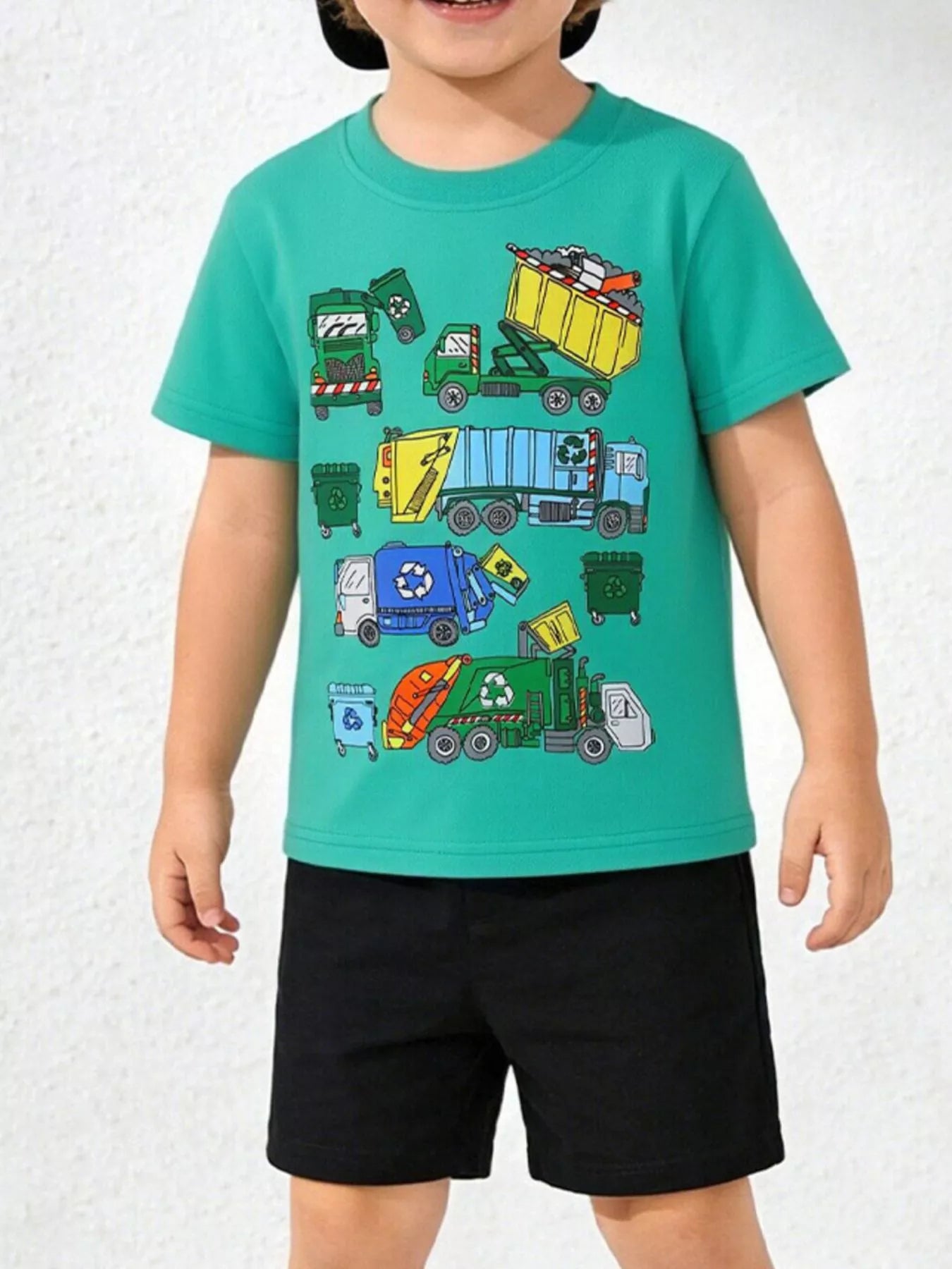 Children's Cartoon Garbage Truck Graphic Tee