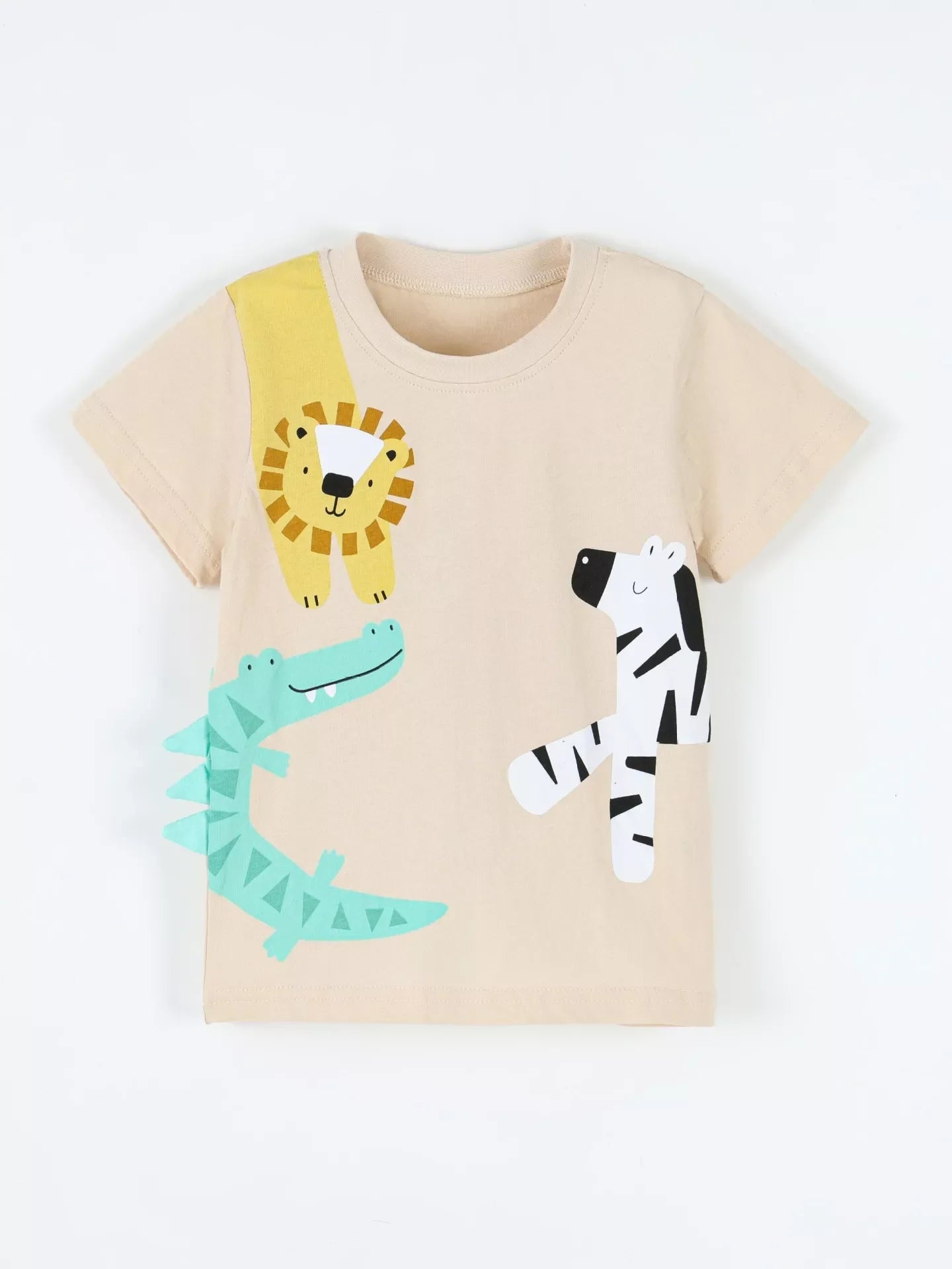 Children's Animal Print Round Neck Tee
