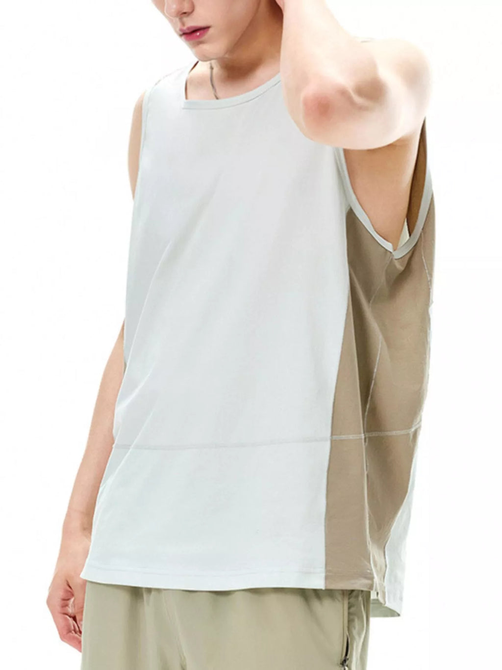 Men's Color Block Round Neck Tank