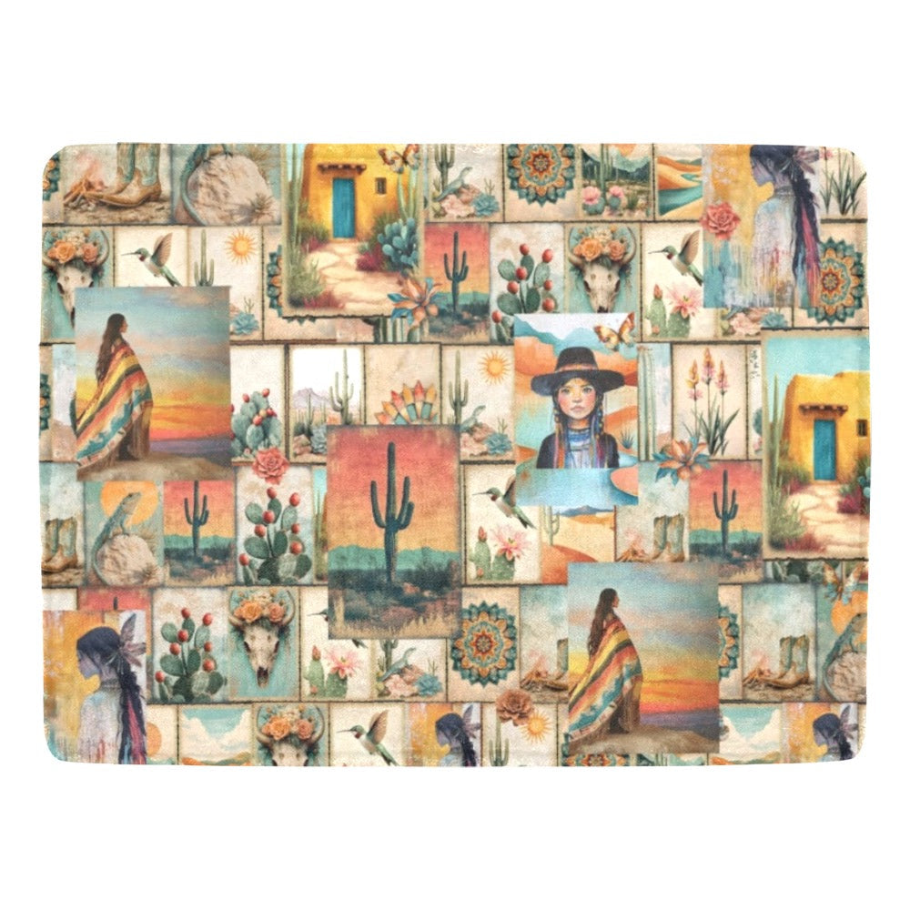 Baha Ranch Colores De Mexico Pictures of the Southwest 60" x 80" Throw Blanket Made In America