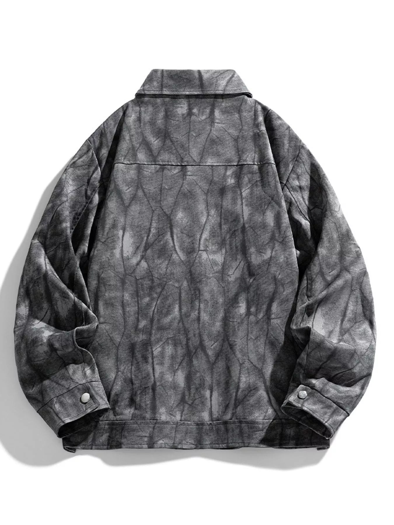 Men's Plus Size Abstract Print Long Sleeve Casual Jacket