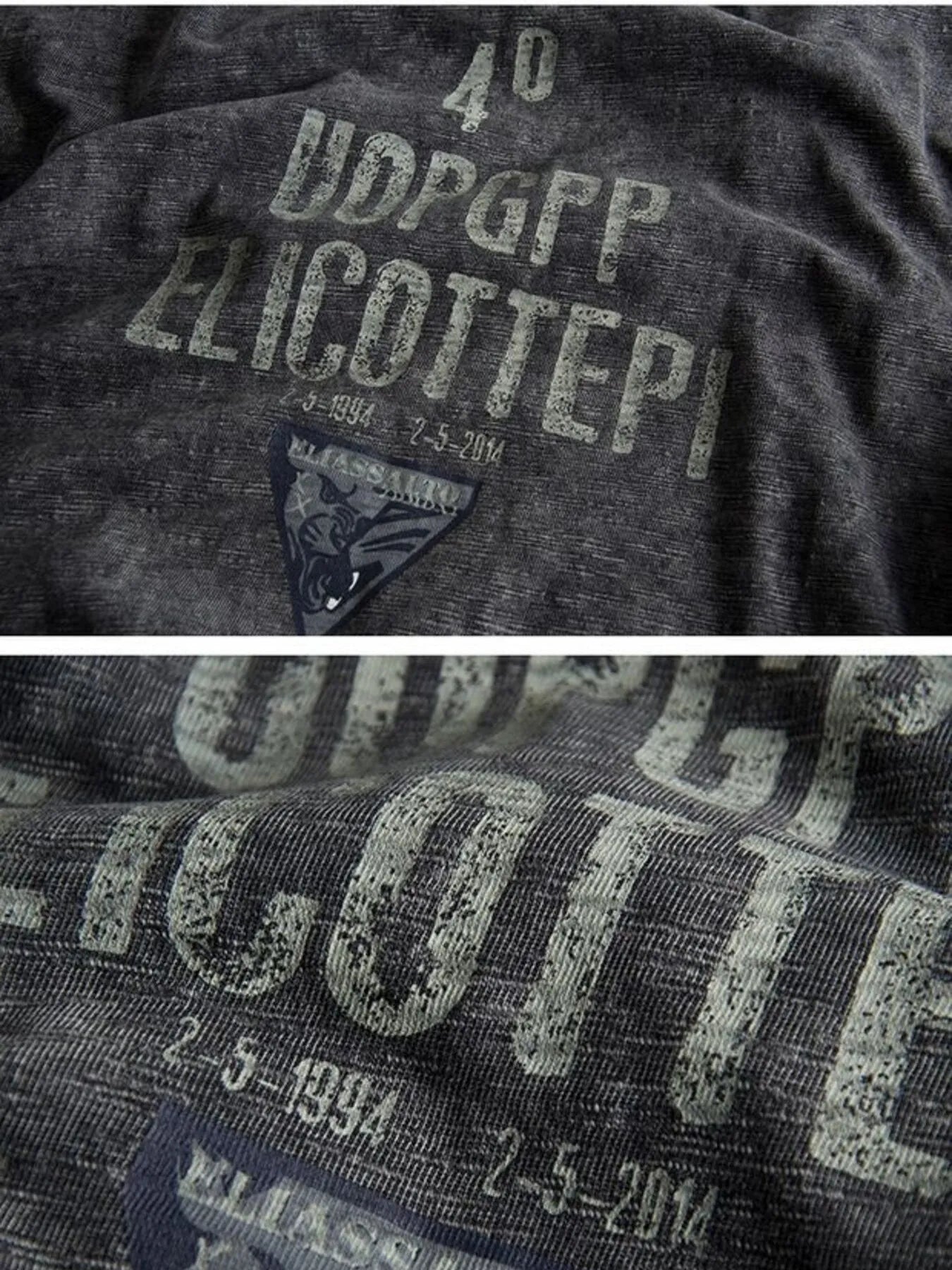 Men's Letter Round Neck Short Sleeve T-Shirt