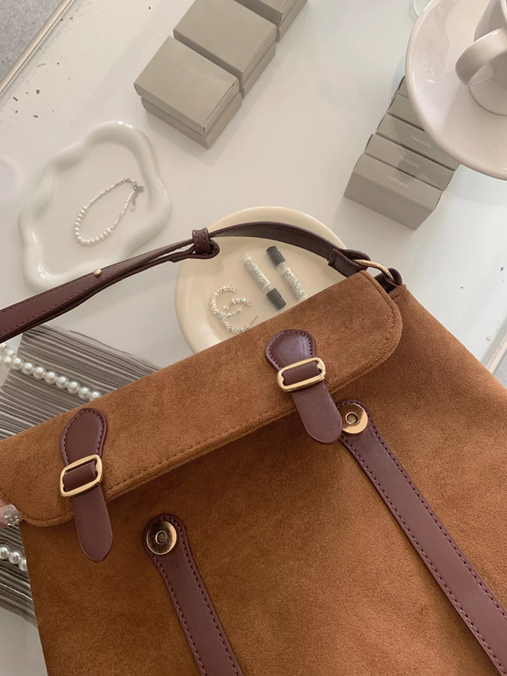 Adjustable Strap Buckle Crossbody Bag