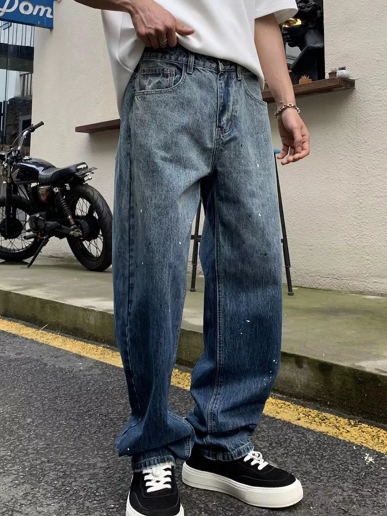 Men's Full Size Wide Leg Jeans Plus Size