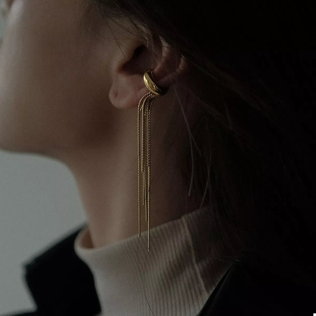 18K Gold-Plated Chain Fringe Earrings
