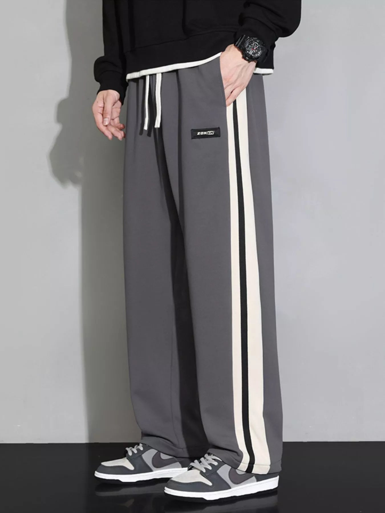Men's Plus Size Side Striped Casual Loose Pants