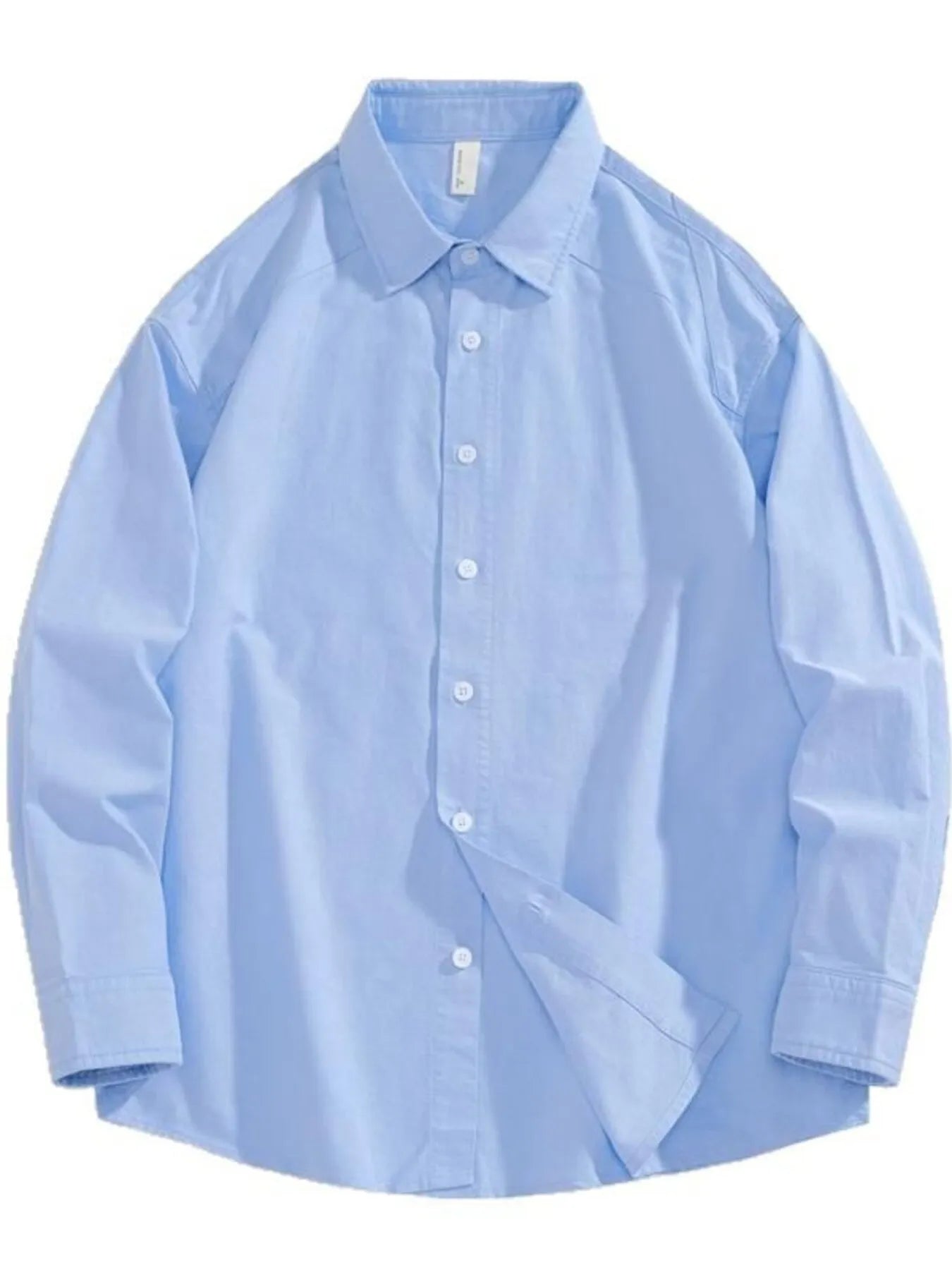 Men's Plus Size Casual Solid Color Long Sleeve Shirt