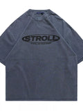 Men's Letter Washed Short Sleeve T-Shirt