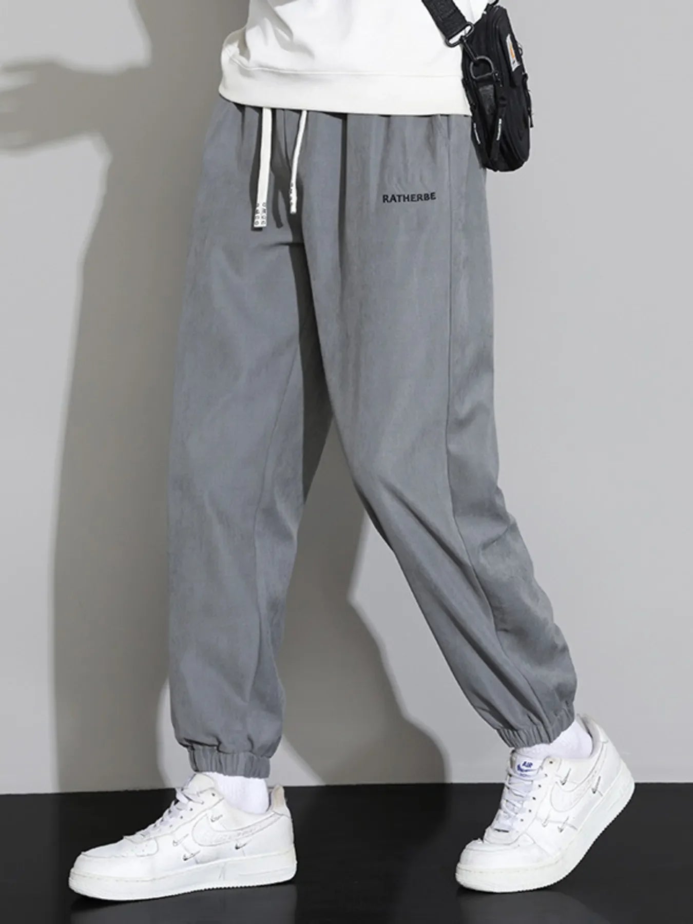 Men's Plus Size Drawstring Joggers with Side Pockets