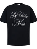 Men's Letter Round Neck Short Sleeve T-Shirt