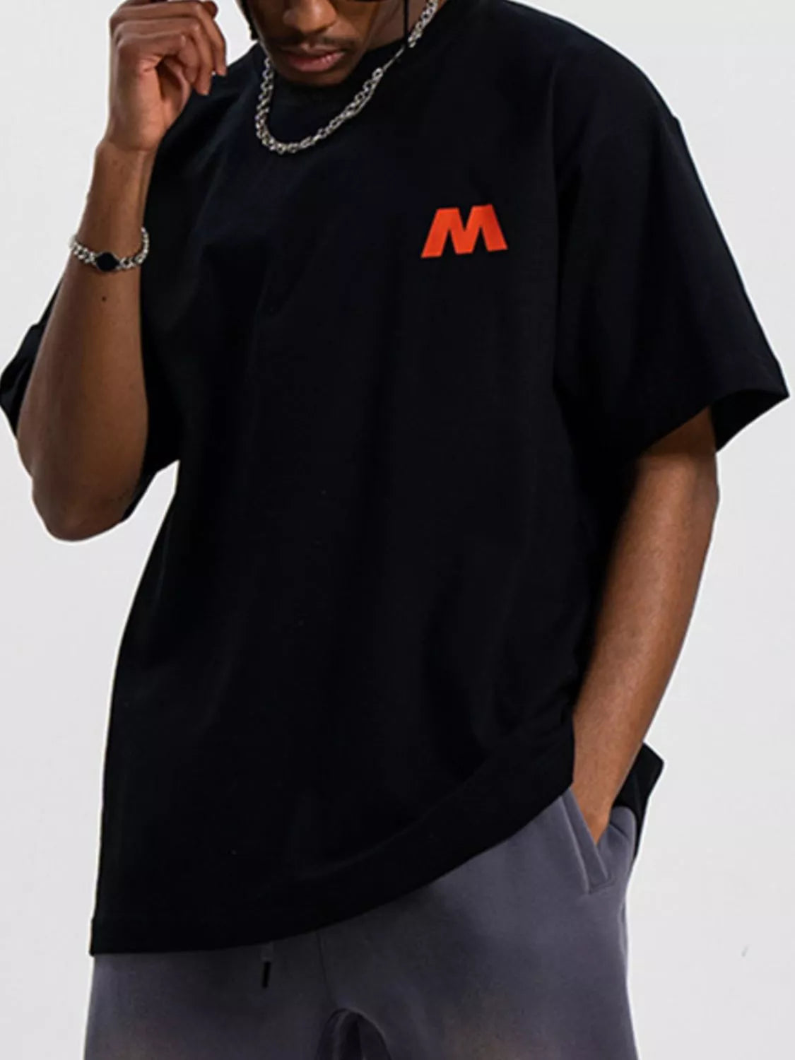 Men's Letter M Round Neck T-Shirt