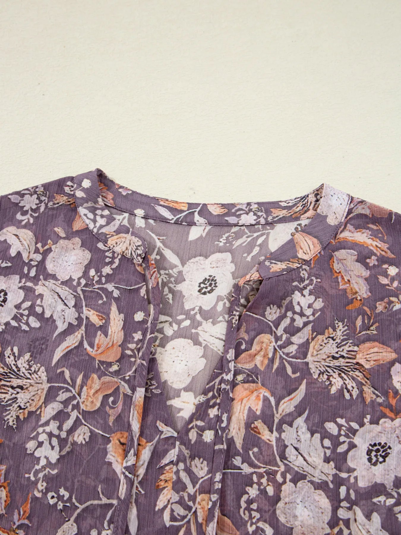 Floral Print Tie Neck Blouse