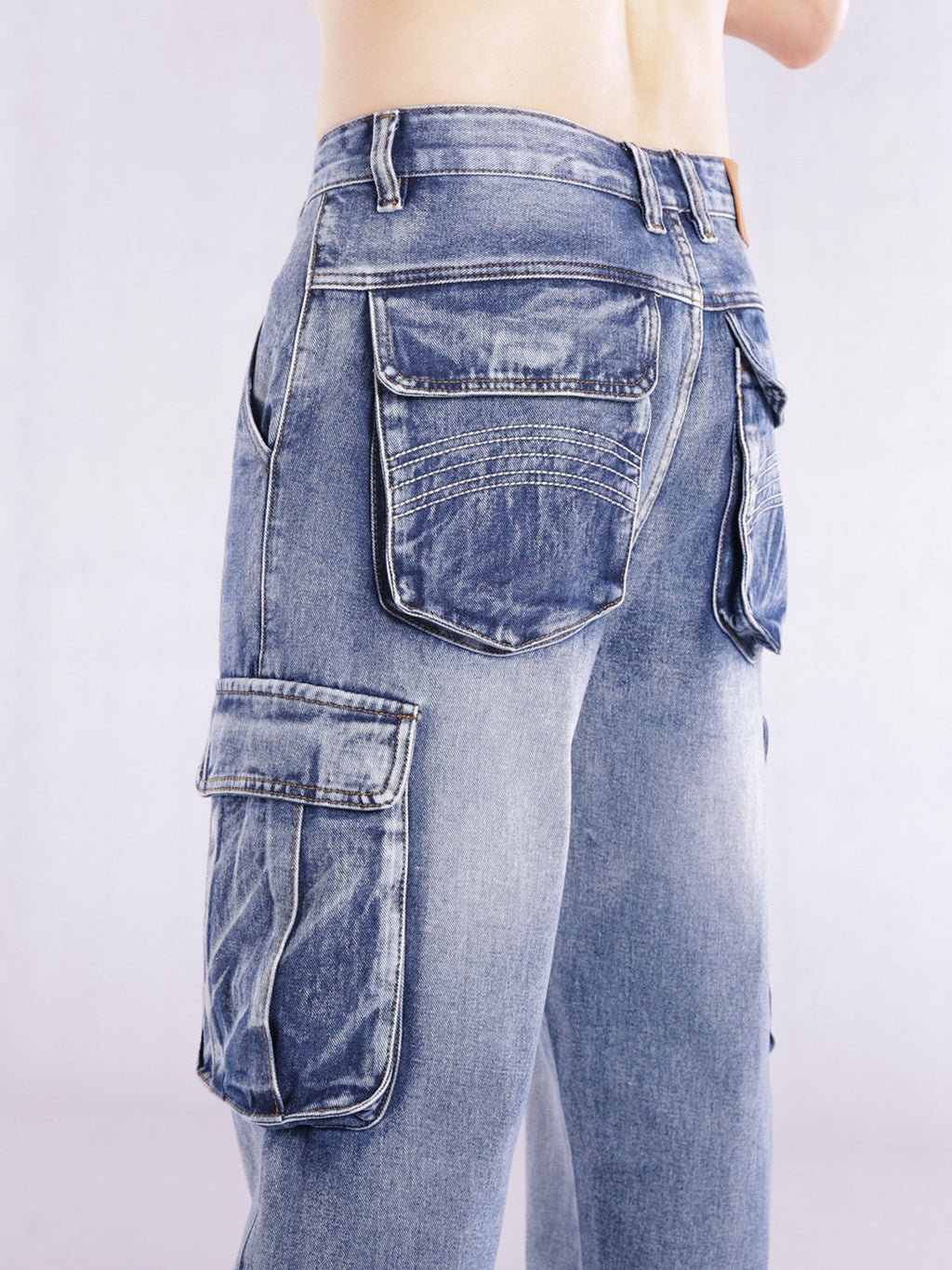 Men's Loose Fit Cargo Jeans