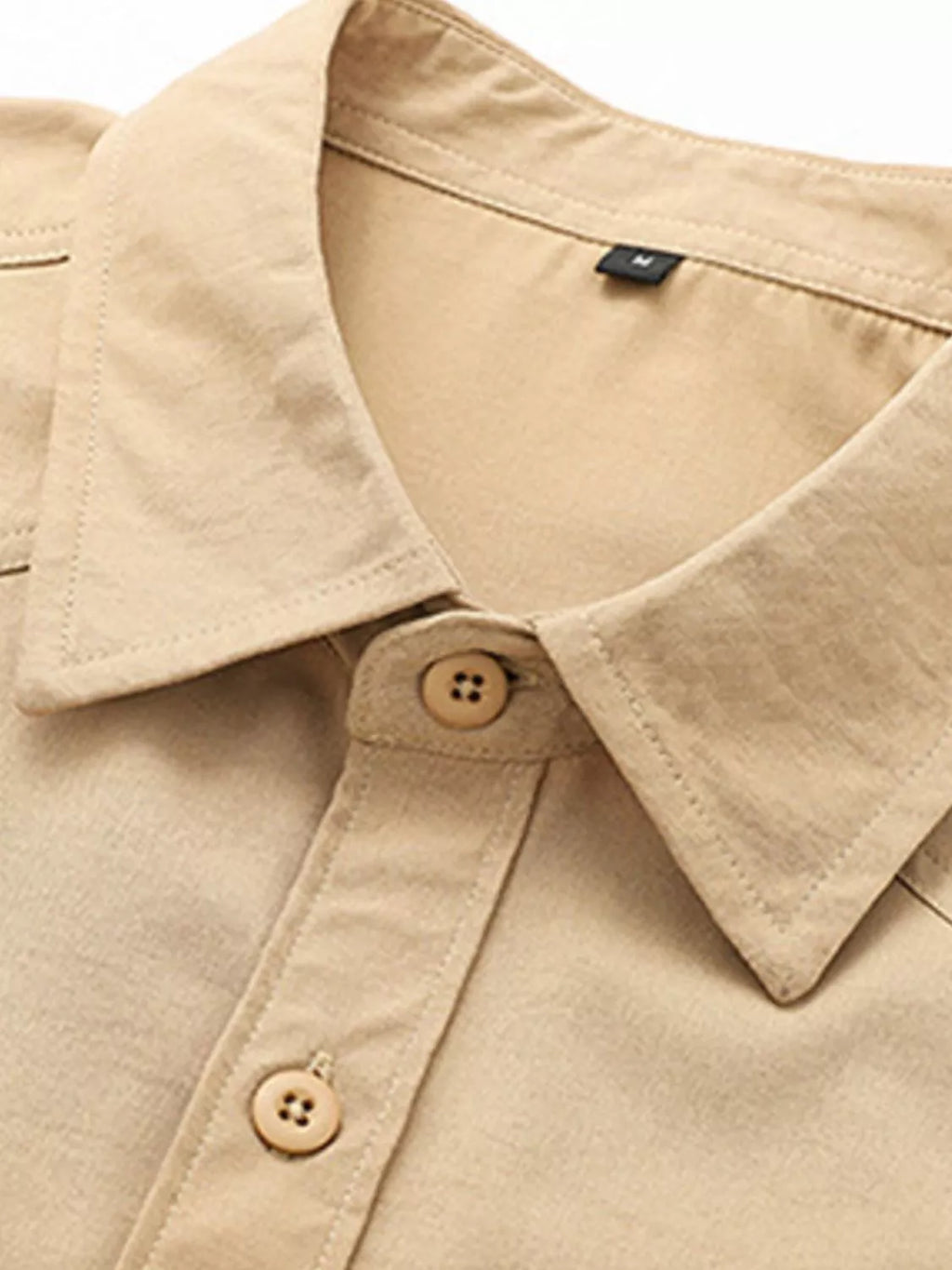 Men's Solid Color Long Sleeve Button-Up Shirt