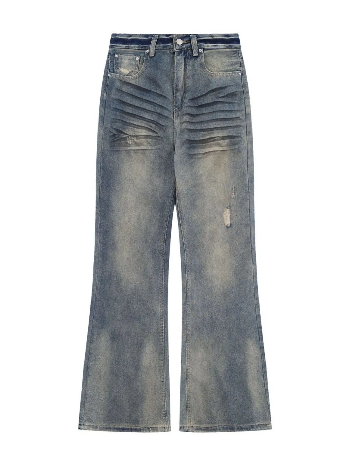 Men's Distressed Wide Leg Jeans