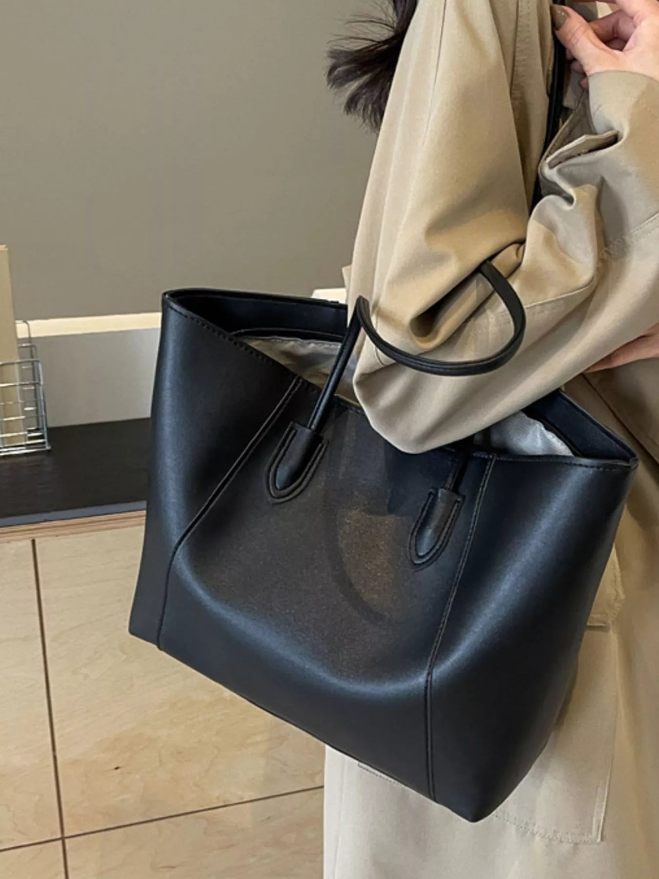 Leather Tote Shoulder Bag