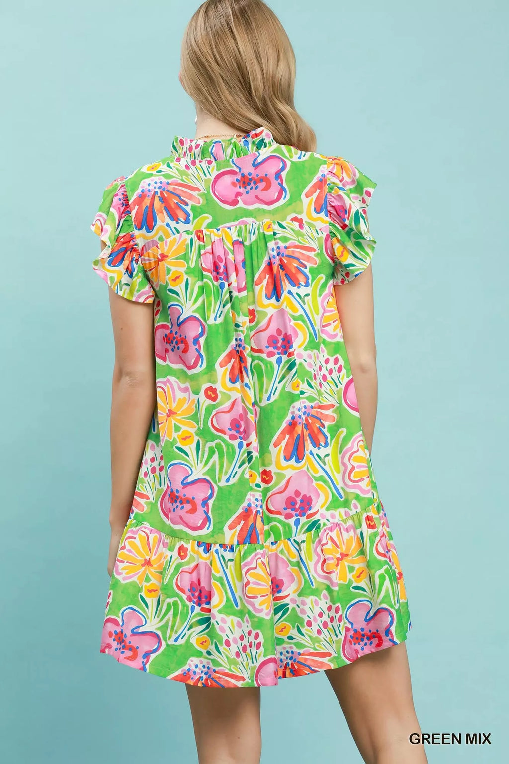Umgee Floral Ruffle Mini Dress