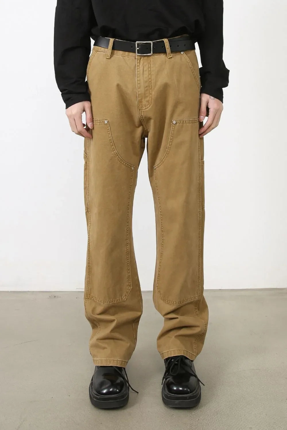 Men's Wide Straight Leg Jeans with Pockets