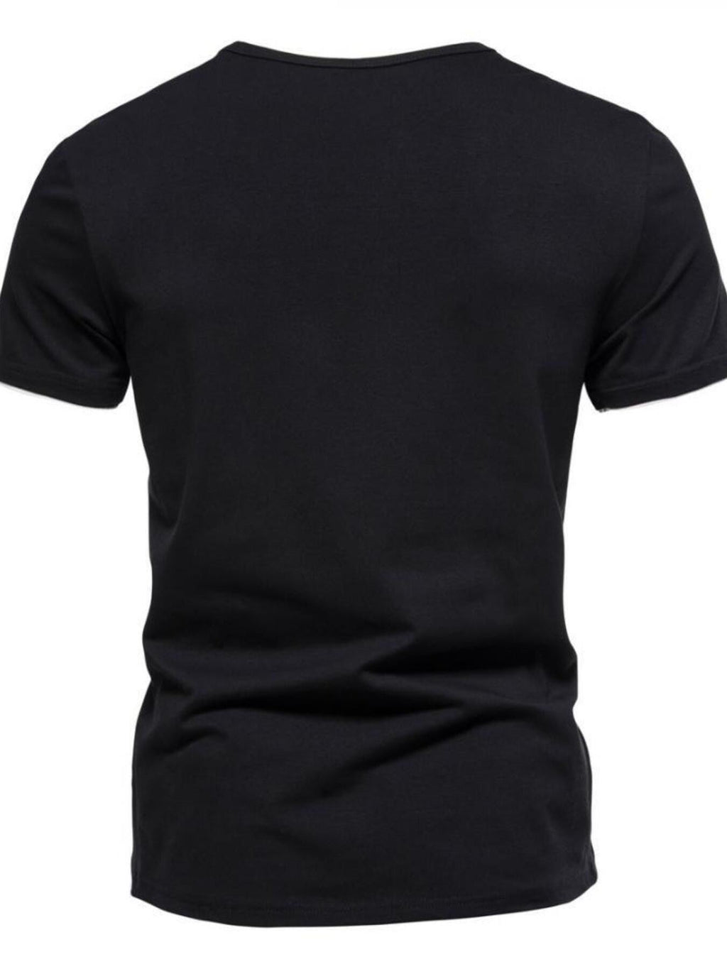 Men's Plus Size Slim Fit Notched Casual T-Shirt