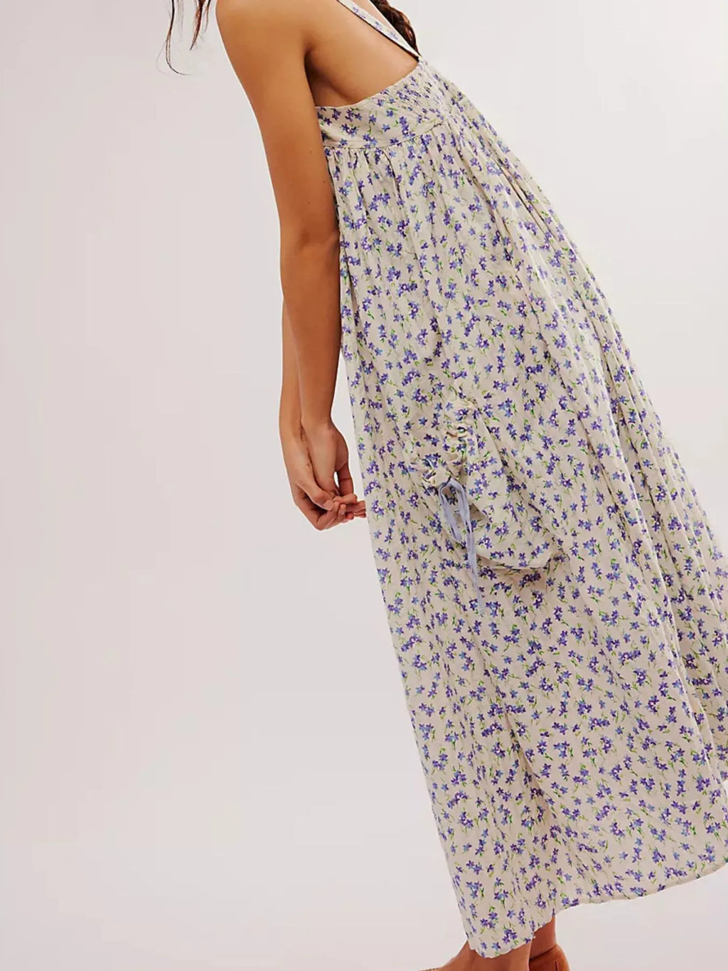 Floral Print Square Neck Summer Dress