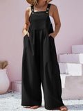 Plus Size Square Neck Wide Leg Overalls