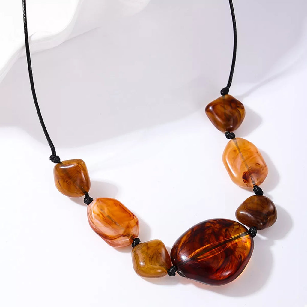Acrylic Beaded Statement Necklace