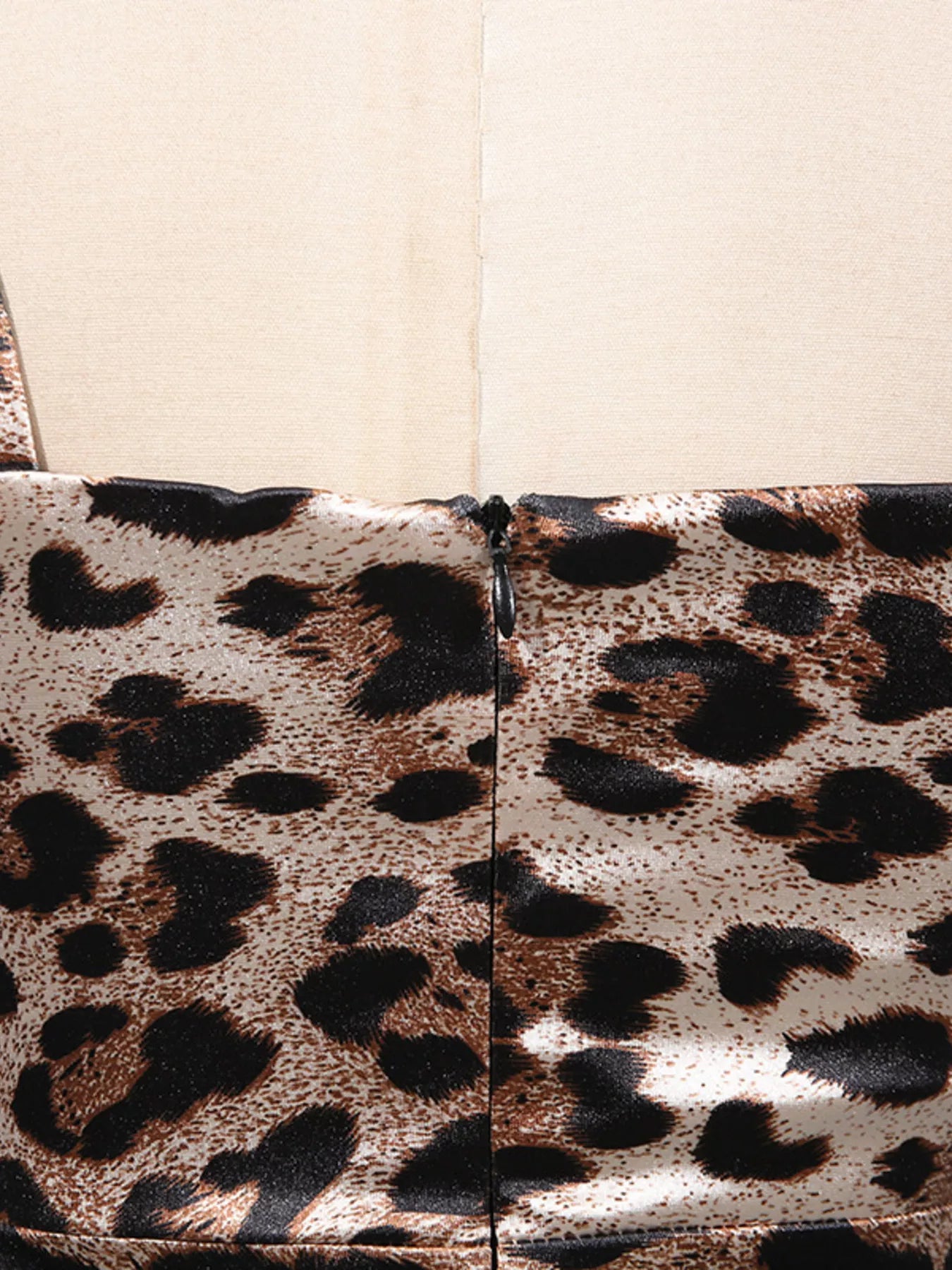 Leopard Print Bodycon Back Slit Midi Dress
