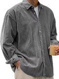 Men's Full Size Button Up Long Sleeve Shirt Plus Size
