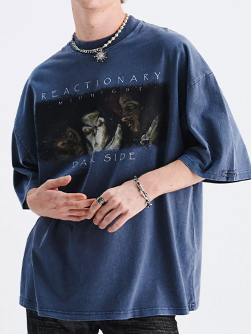 Men's Graphic Round Neck Short Sleeve T-Shirt