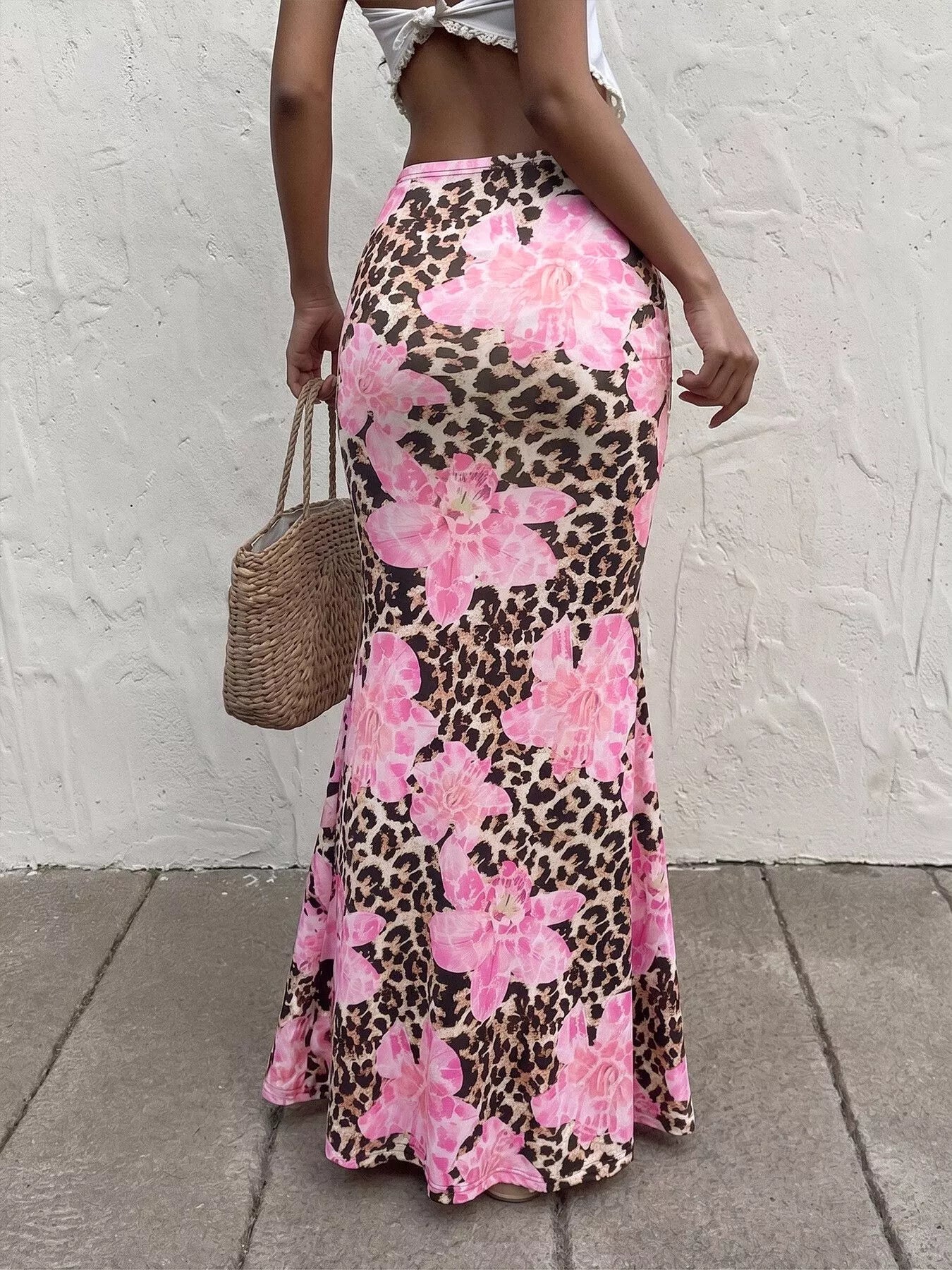 Leopard Print Bodycon Maxi Skirt