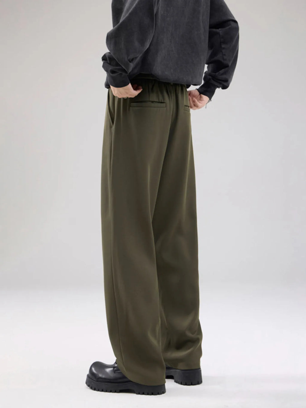 Men's Full Size Drawstring Wide Leg Pants with Pockets Plus Size