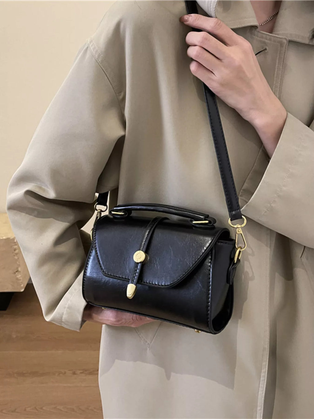 Leather Top Handle Crossbody Bag