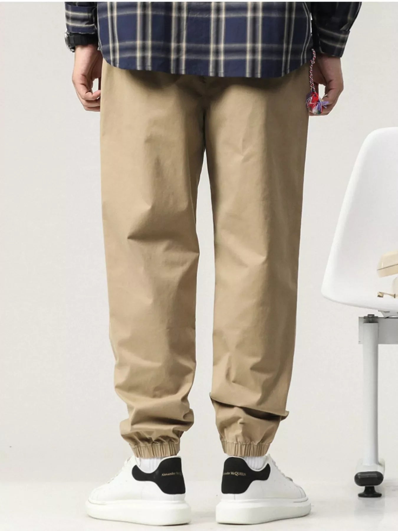 Men's Plus Size Casual Drawstring Ankle Cuffed Pants