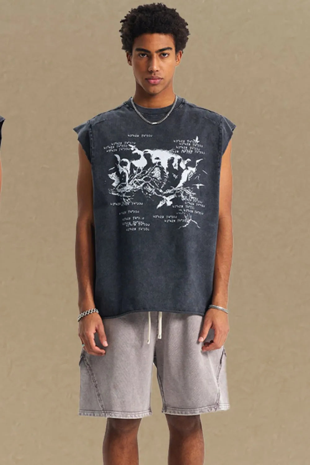 Men's Round Neck Graphic Tank