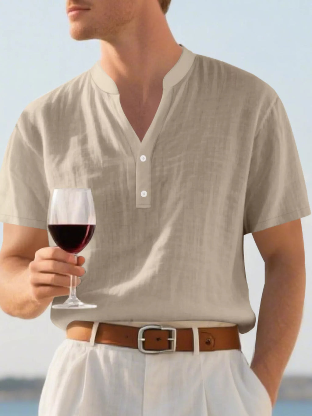 Men's Full Size Button Detail Short Sleeve Shirt Plus Size