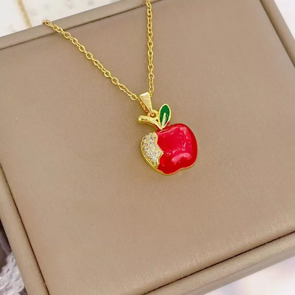 18K Gold-Plated Apple Necklace