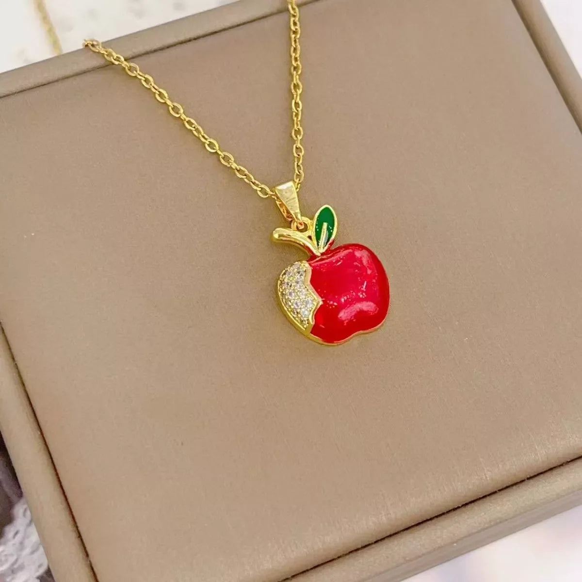 18K Gold-Plated Apple Necklace