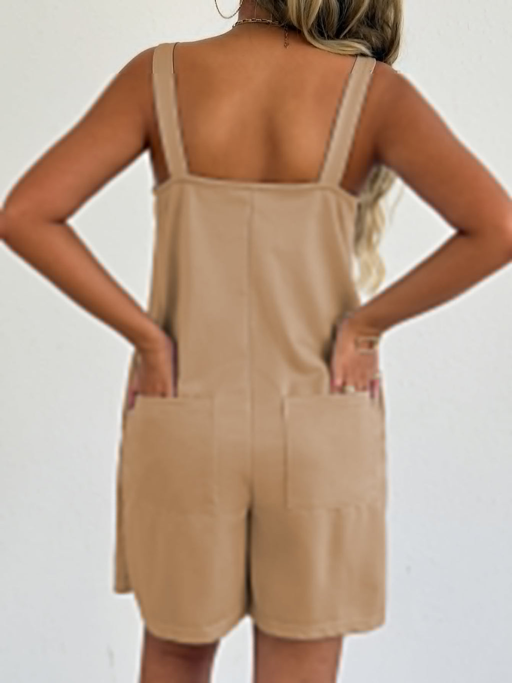 Sleeveless Casual Romper with Side Pockets