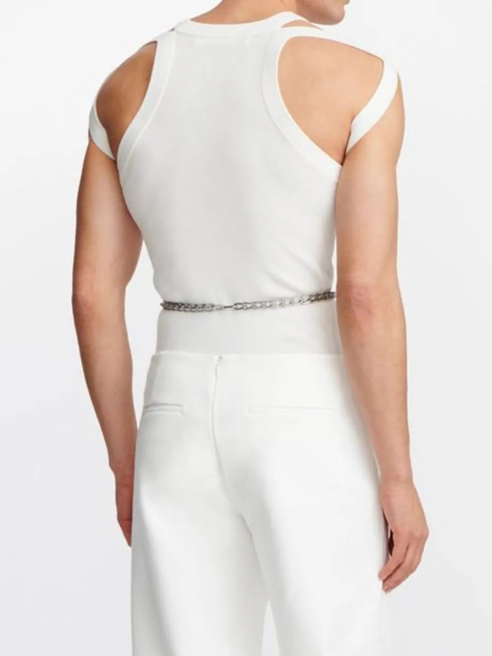 Men's Full Size Cutout Round Neck Tank Plus Size