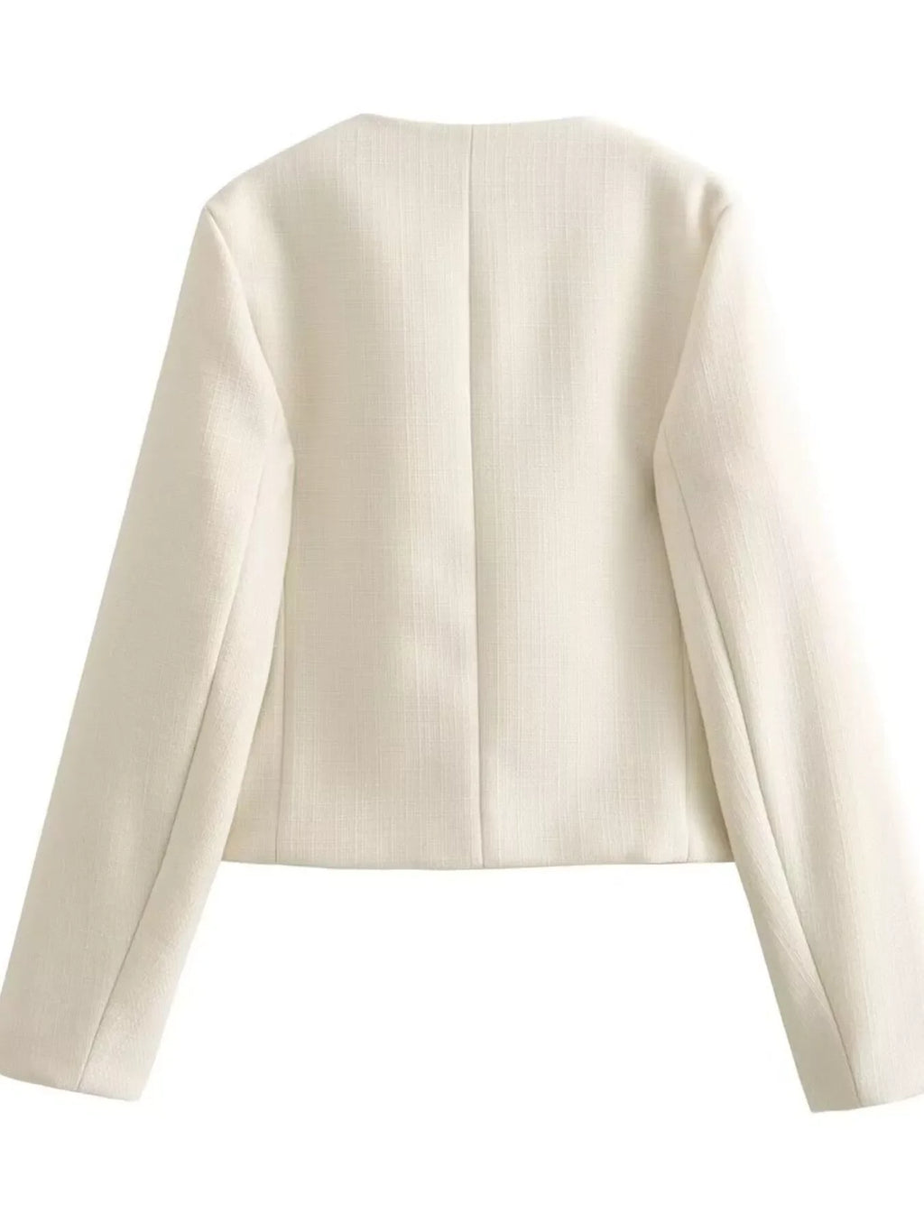 Tweed Button Up Cropped Outerwear